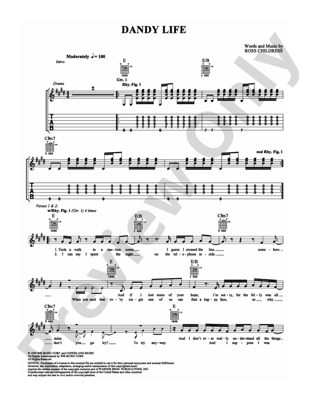 Dandy Life - Guitar TAB (Digital Download)