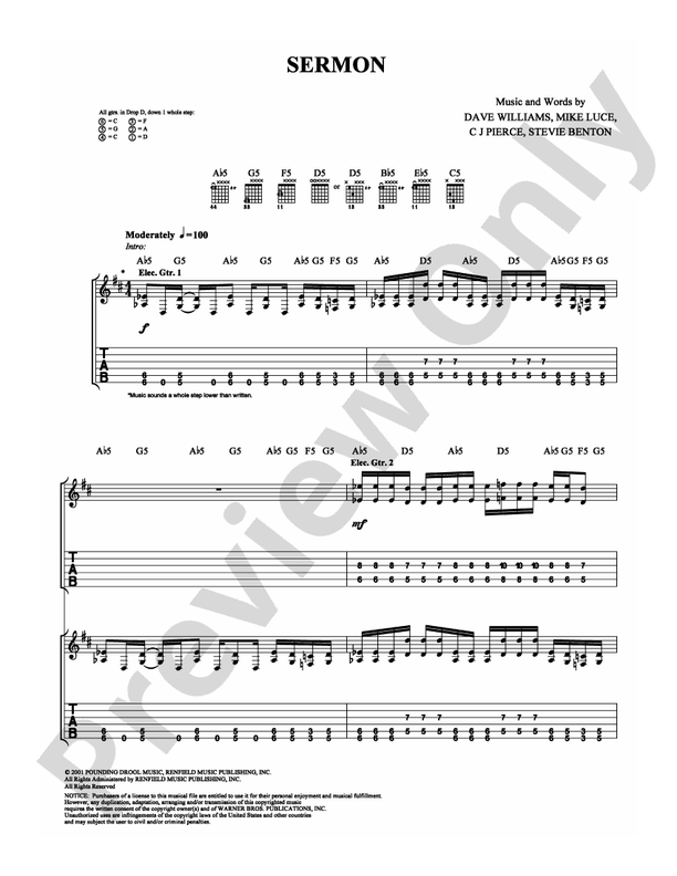 Sermon - Guitar TAB (Digital Download)