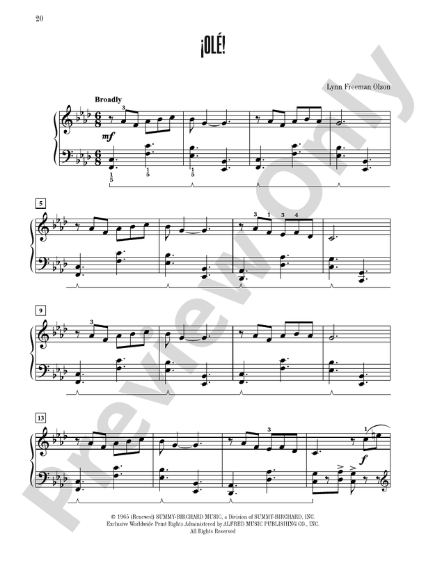 Ole! (Early Intermediate) - Piano Solo (Digital Download)