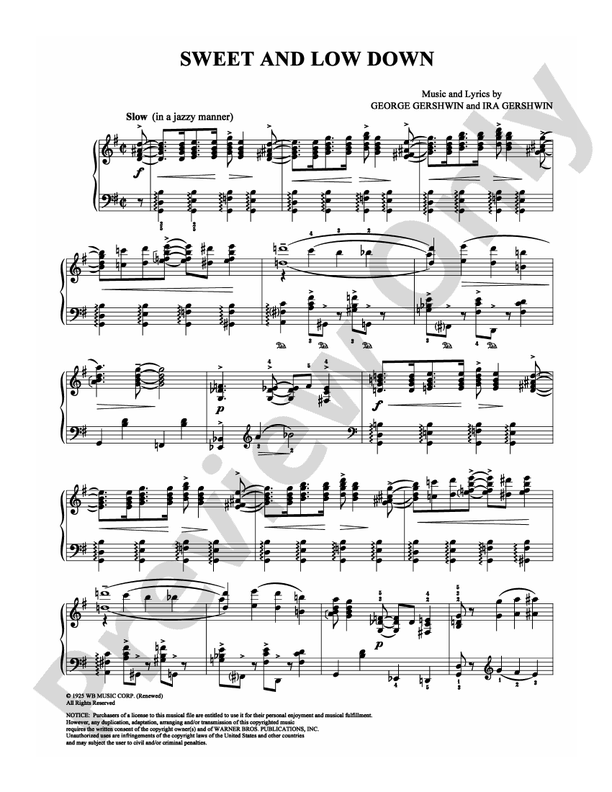 Sweet and Low Down - Piano (Digital Download)