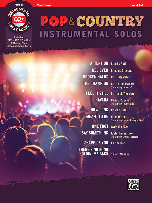 Pop & Country Instrumental Solos Trombone Book/CD - Various Galliford Bill Alfred 47345