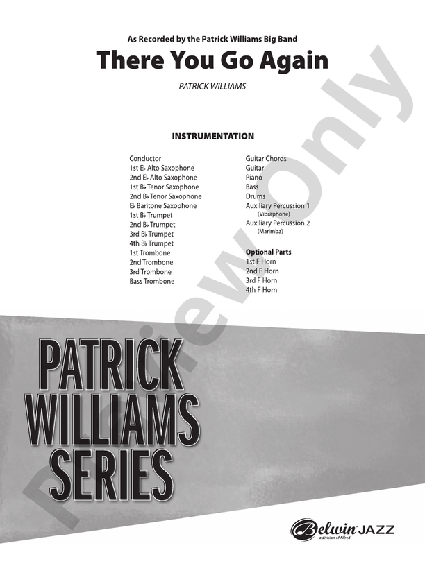 There You Go Again - Jazz Ensemble Conductor Score & Parts(Digital Download)