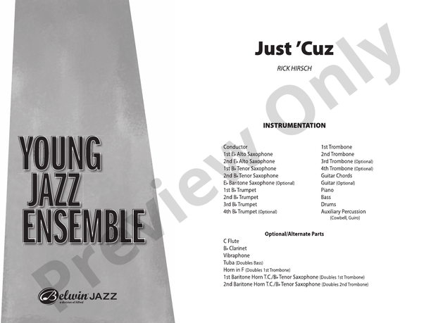 Just 'Cuz - Jazz Ensemble Conductor Score & Parts(Digital Download)