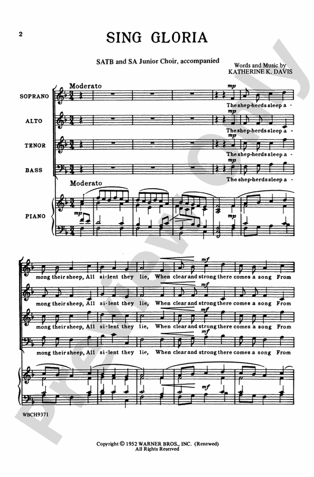 Sing Gloria - SATB and SA Junior Choral Octavo (Digital Download)