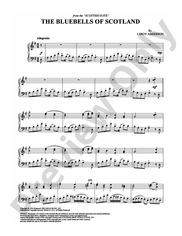 The Bluebells of Scotland - Piano (Digital Download)