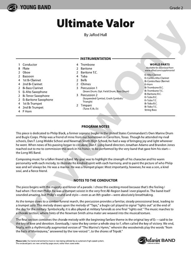 Ultimate Valor – Concert Band Conductor Score & Parts (Digital Download)