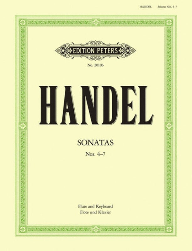 Handel - Sonatas Volume 2 - Flute/Piano Accompaniment Peters EP2018B