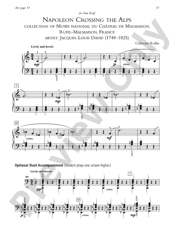 Napoleon Crossing the Alps - Piano Solo with Optional Duet Accompaniments (Digital Download)