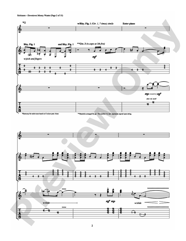 Downtown Money Waster - Guitar TAB (Digital Download)