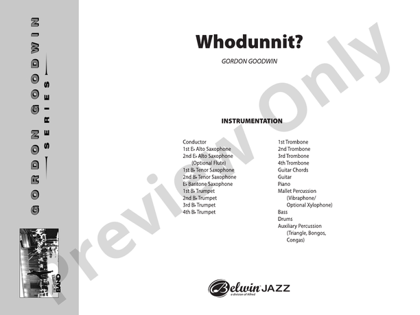 Whodunnit? - Jazz Ensemble Conductor Score & Parts (Digital Download)