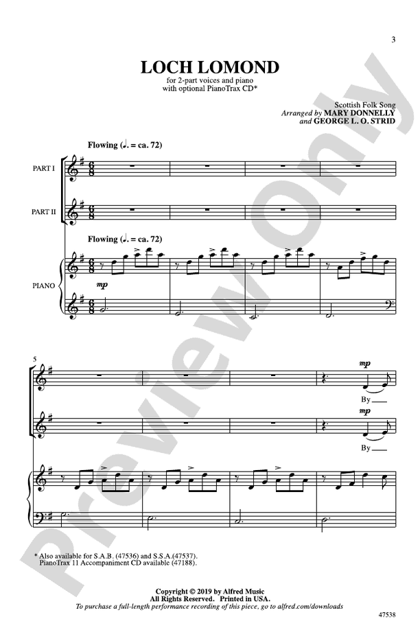 Loch Lomond – 2-Part Choral Octavo (Digital Download)
