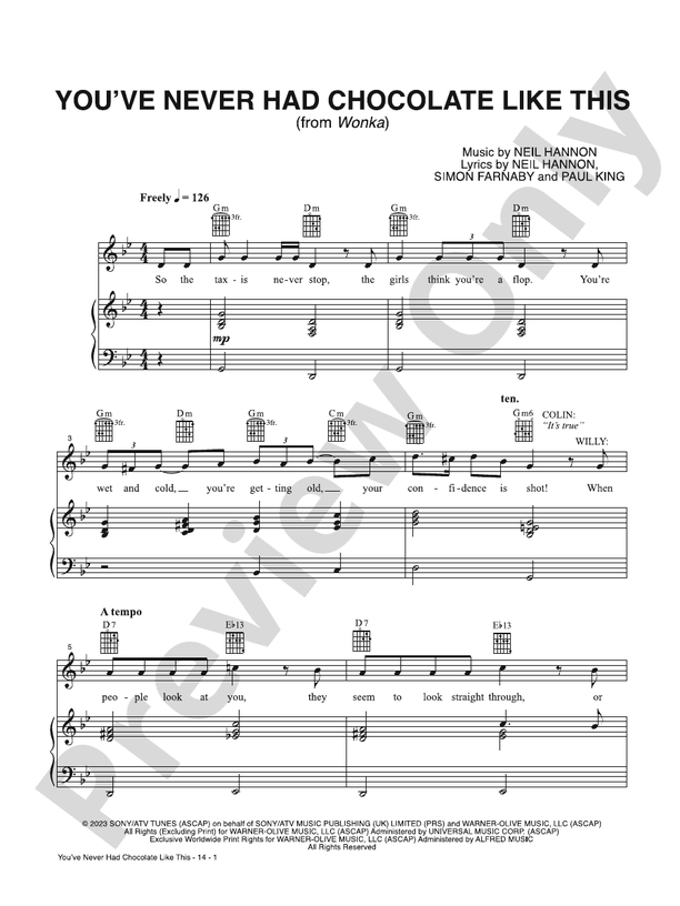 You've Never Had Chocolate Like This (from Wonka) - PVG (Digital Download)