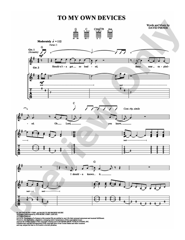 To My Own Devices - Guitar TAB (Digital Download)
