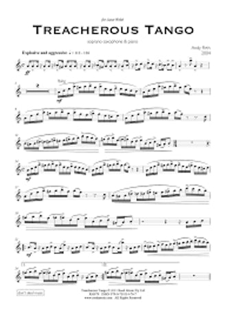Firth - Treacherous Tango - Alto Saxophone/Piano Reed Music