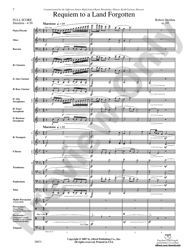 Requiem to a Land Forgotten - Concert Band Conductor Score & Parts (Digital Download)