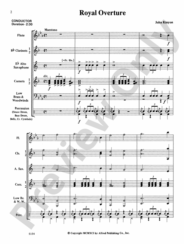 Royal Overture - Concert Band Conductor Score & Parts (Digital Download)