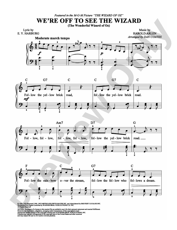 We're Off to See the Wizard - DSM-PS-0000564 - Easy Piano (Digital Download)