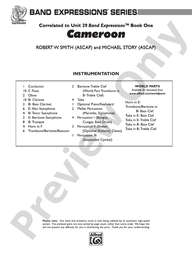 Cameroon - Concert Band Conductor Score & Parts (Digital Download)