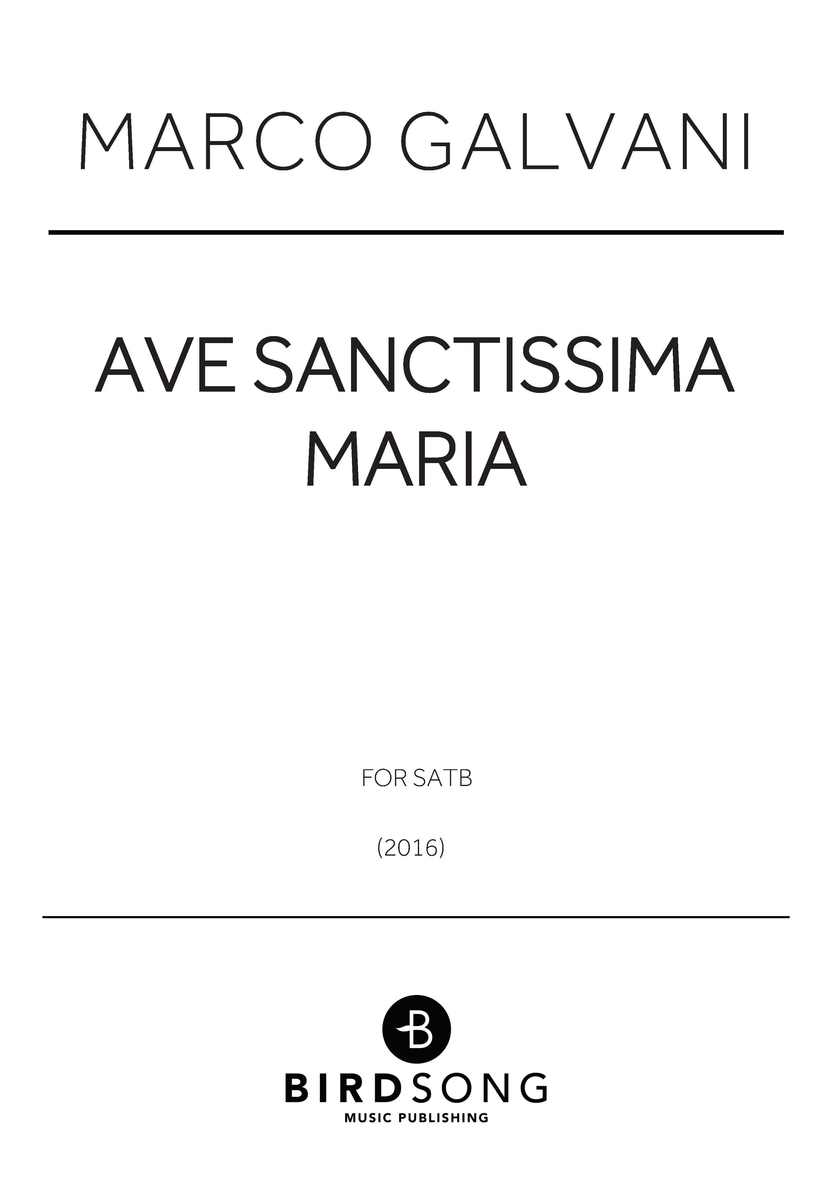 Ave Sanctissima Maria - SATB Chorus (Digital Download)