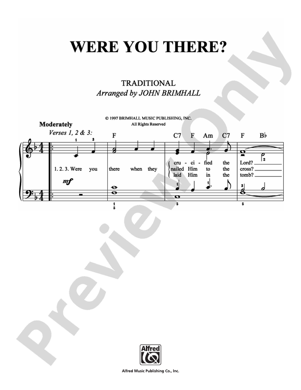 Were You There? - Arr. John Brimhall - Easy Piano (Digital Download)