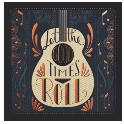 Greeting Card - Let the Good Times Roll Guitar