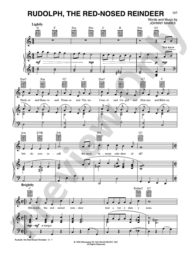 Rudolph, the Red-Nosed Reindeer - Johnny Marks - PVG (Digital Download)