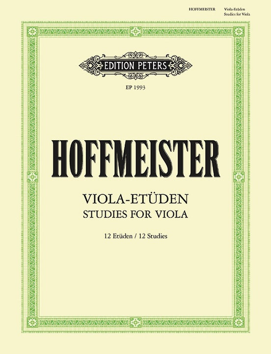 12 Studies - Viola Solo - Franz Anton Hoffmeister - Peters EP1993