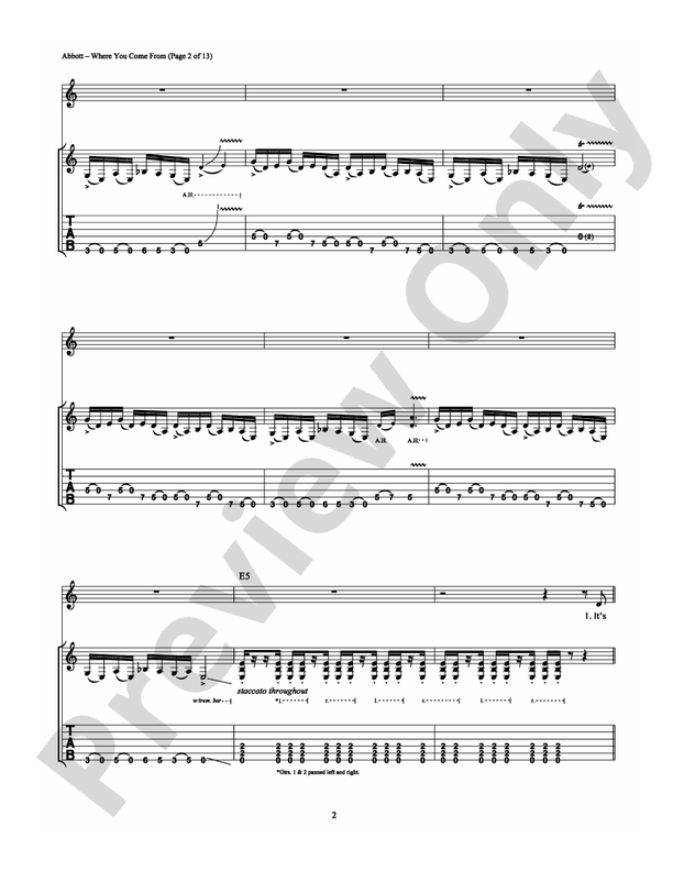 Where You Come From - Guitar TAB (Digital Download)
