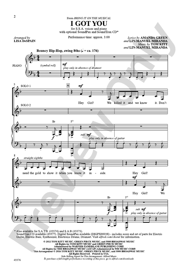 I Got You – SSA Choral Octavo (Digital Download)