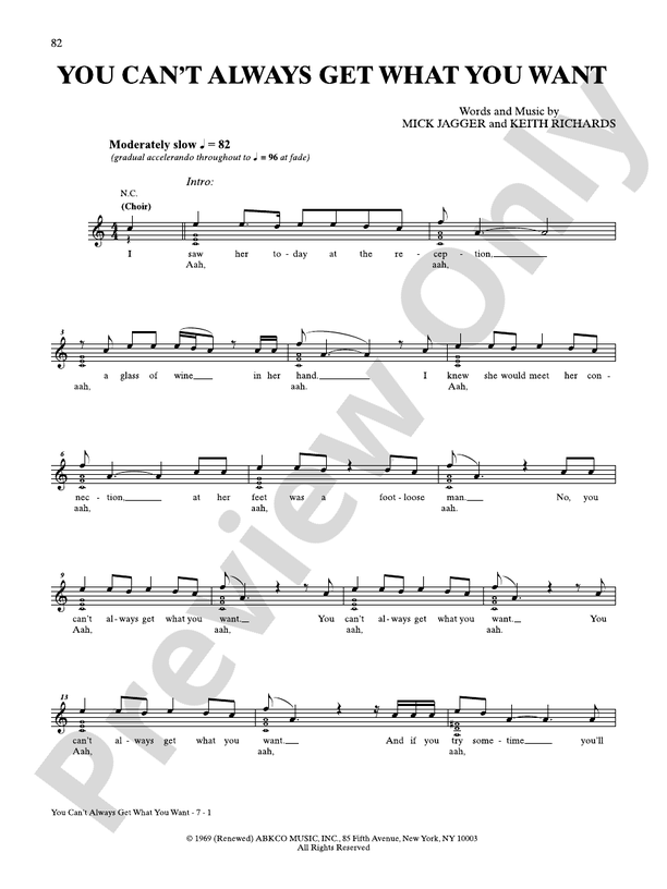 You Can't Always Get What You Want - Guitar TAB (Digital Download)