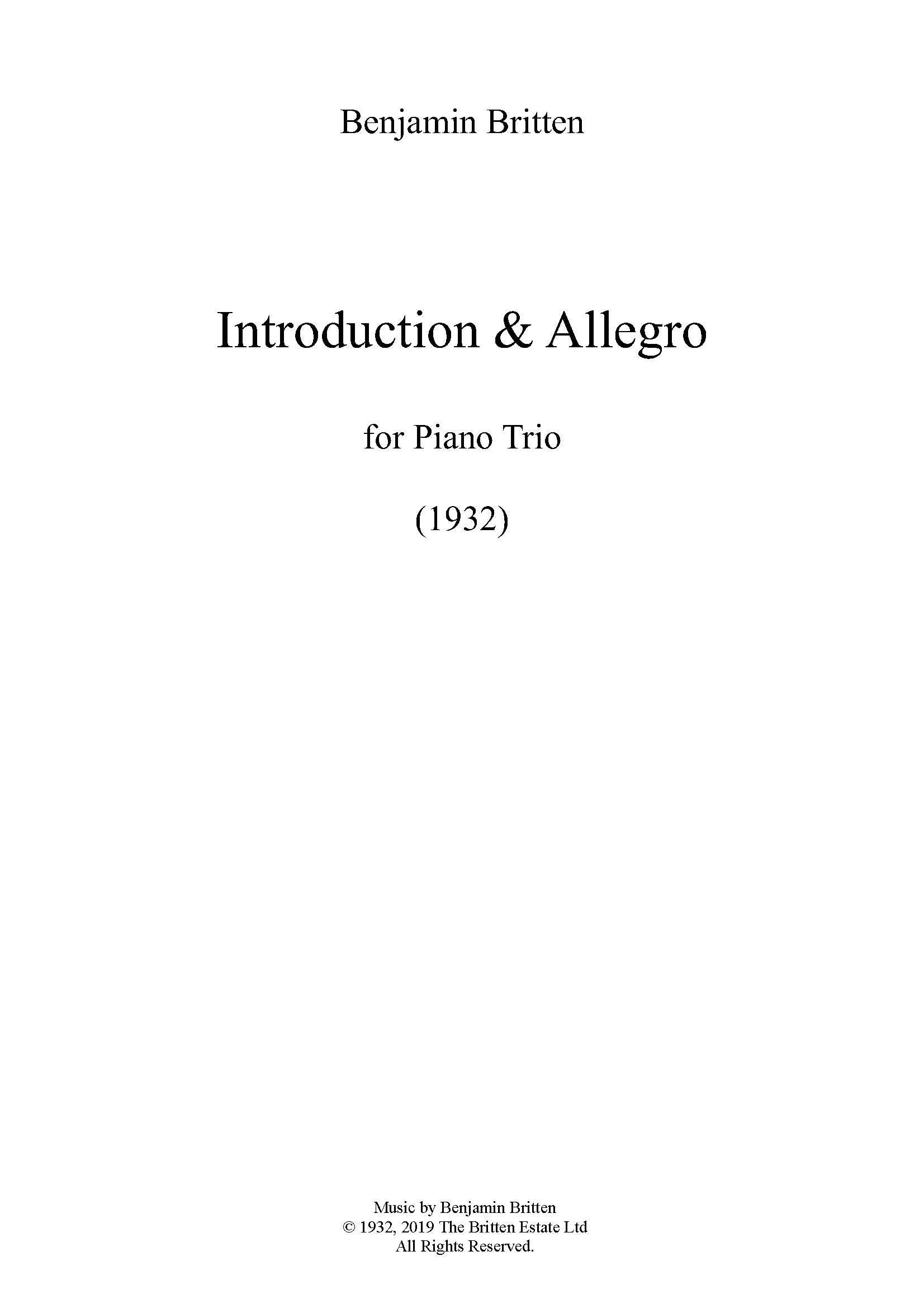 Introduction and Allegro - Piano/Violin/Cello Part (Digital Download)