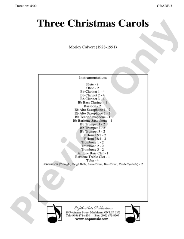 Three Christmas Carols - Concert Band Conductor Score & Parts (Digital Download)