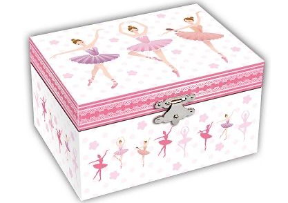 Ballet Jewellery Box with Three Ballerinas on the Lid