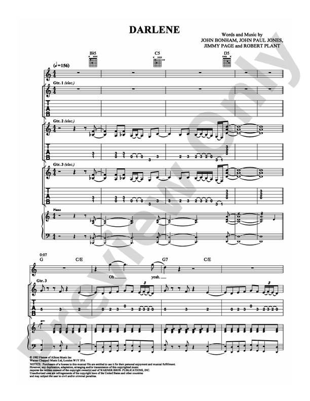 Darlene - Guitar TAB (Digital Download)