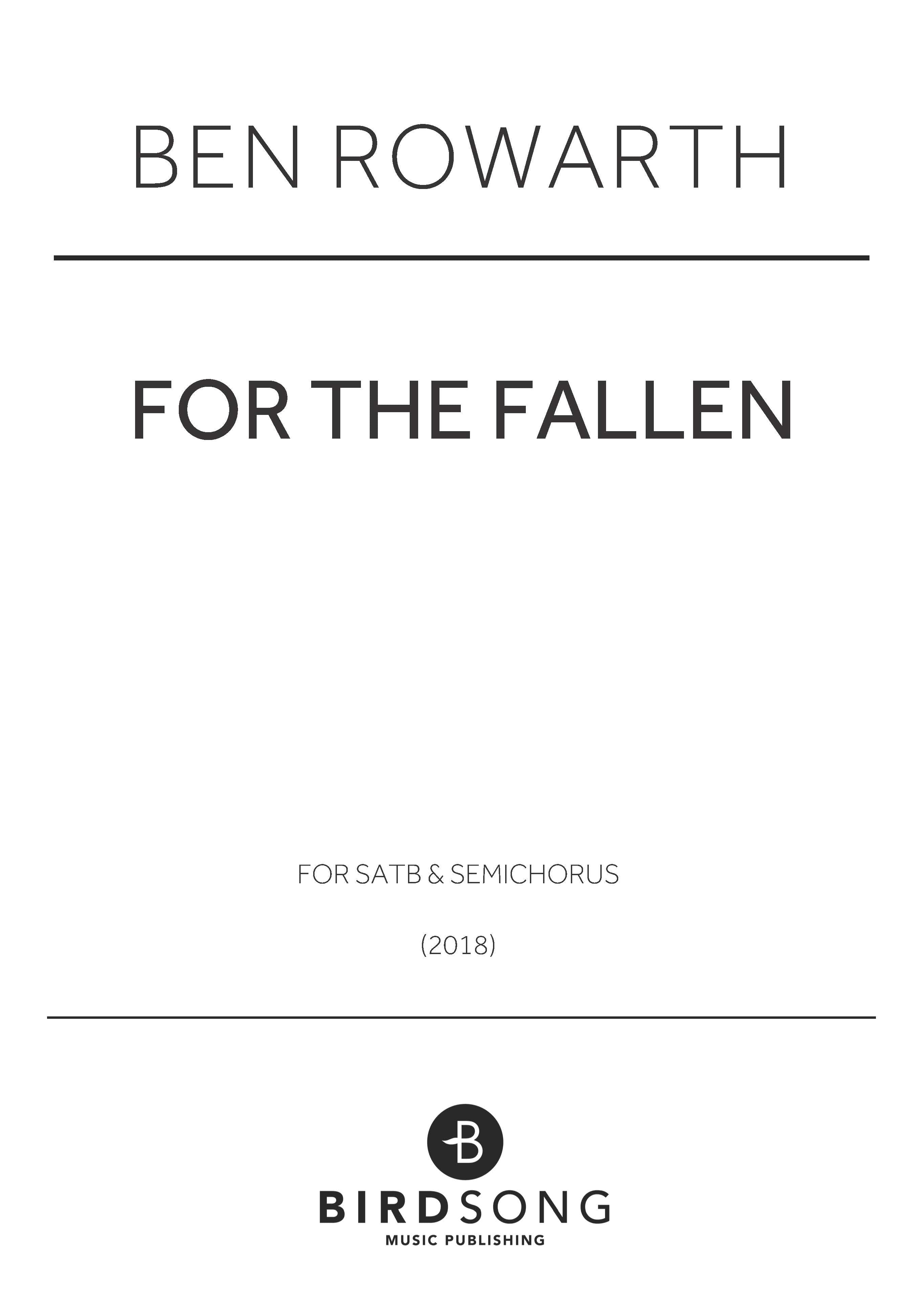 For the Fallen - SATB Choir (Digital Download)