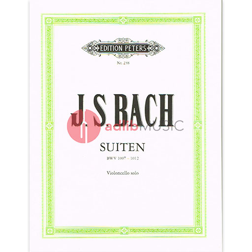 Bach - 6 Suites BWV1007-1012 - Cello Solo edited by Becker Peters EP0238