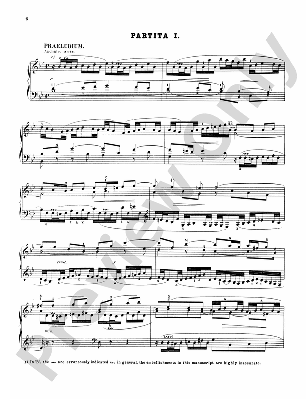 Bach - Six Partitas and Overture in French Style (Ed. Hans Bischoff) - Piano Solo (Digital Download)