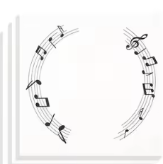 Post-it Notes Curved Manuscript with Notes and Clefs