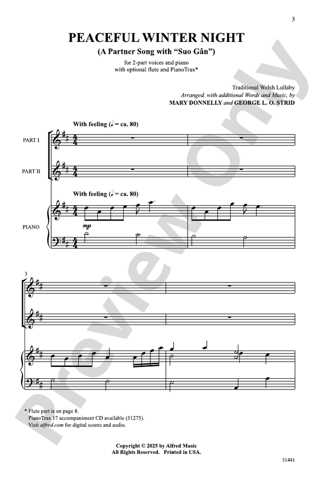 Peaceful Winter Night - 2 Part Treble Choral Octavo (Digital Download)