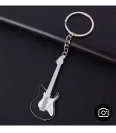 Black Electric Guitar Keyring