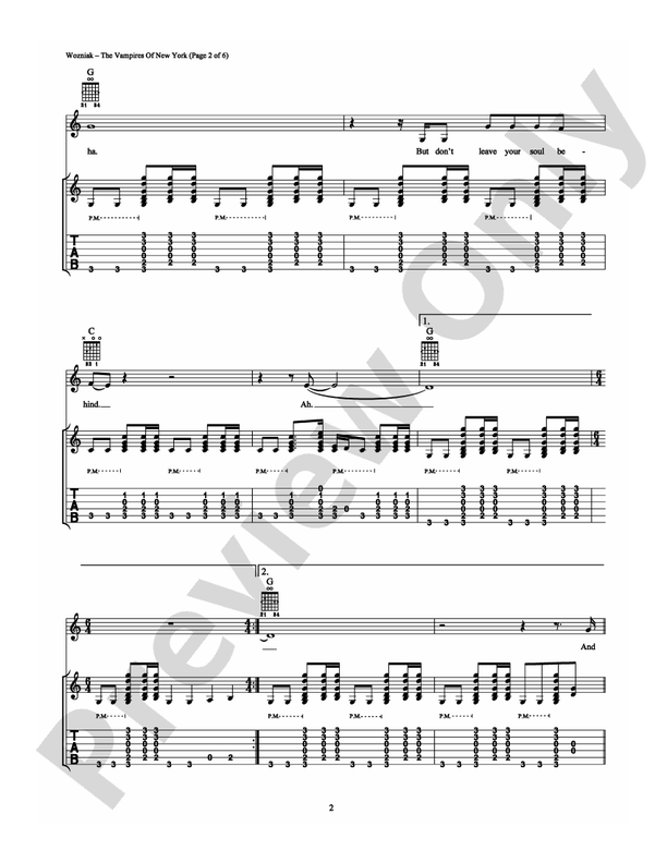 The Vampires of New York - Guitar TAB (Digital Download)