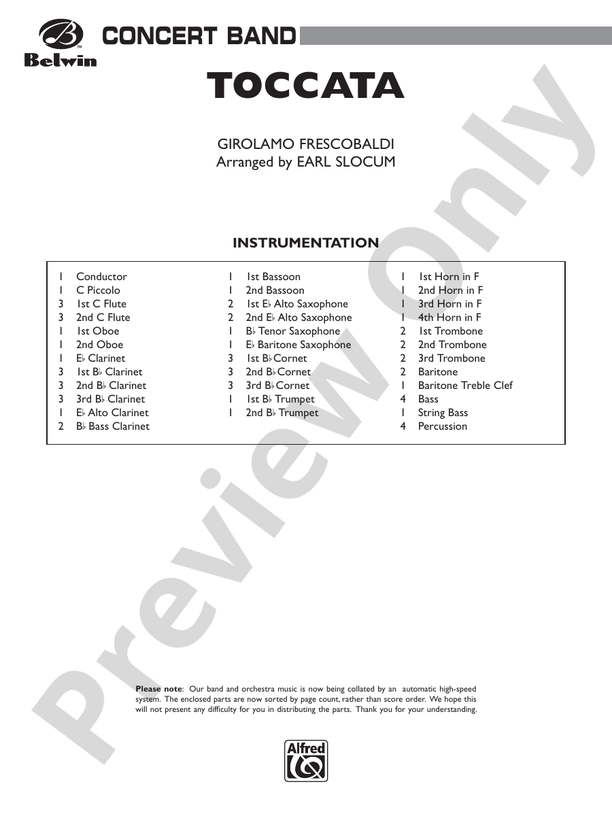 Toccata - Concert Band Conductor Score & Parts (Digital Download)