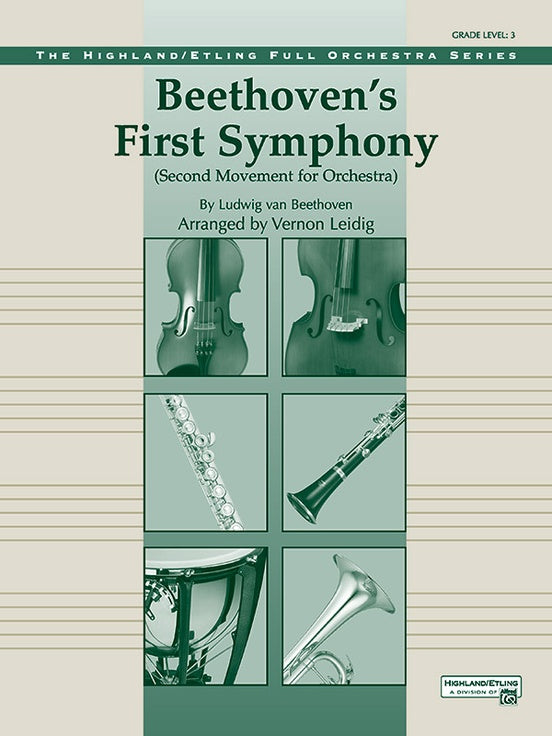 Beethoven's First Symphony, Second Movement – Full Orchestra Conductor Score & Parts (Digital Download)