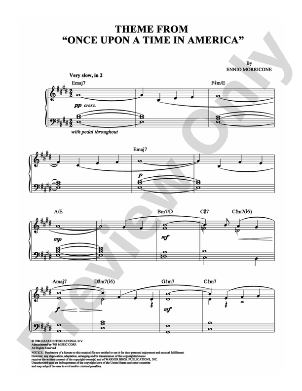 Once Upon a Time in America (Main Theme) - Piano (Digital Download)