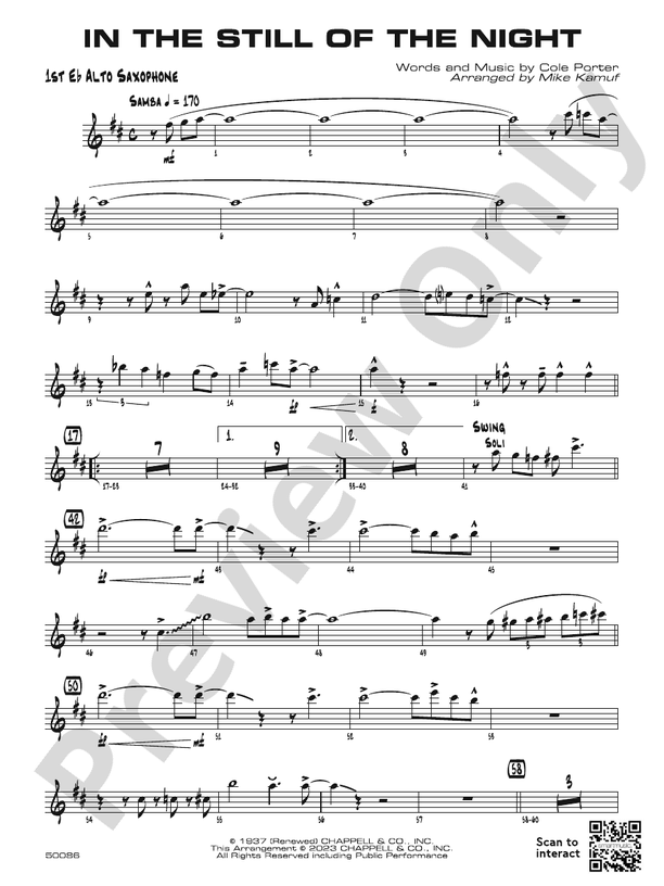 In the Still of the Night – Jazz Ensemble Conductor Score & Parts (Digital Download)