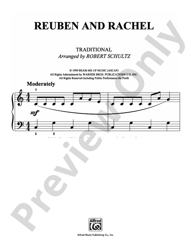 Reuben and Rachel - Arr. Robert Schultz - Easy Piano (Digital Download)