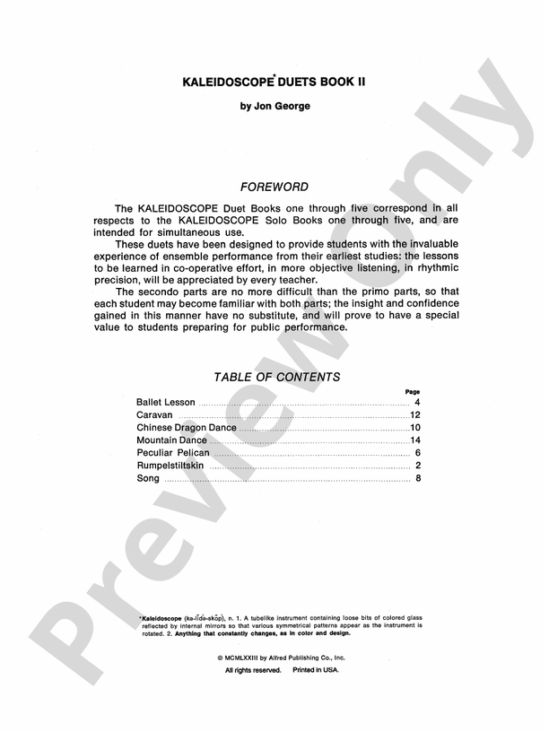 Kaleidoscope Duets, Book 2: A Sparkling Collection of Graded Pieces for the Progressing Piano Student - 1 Piano, 4 Hands (Digital Download)