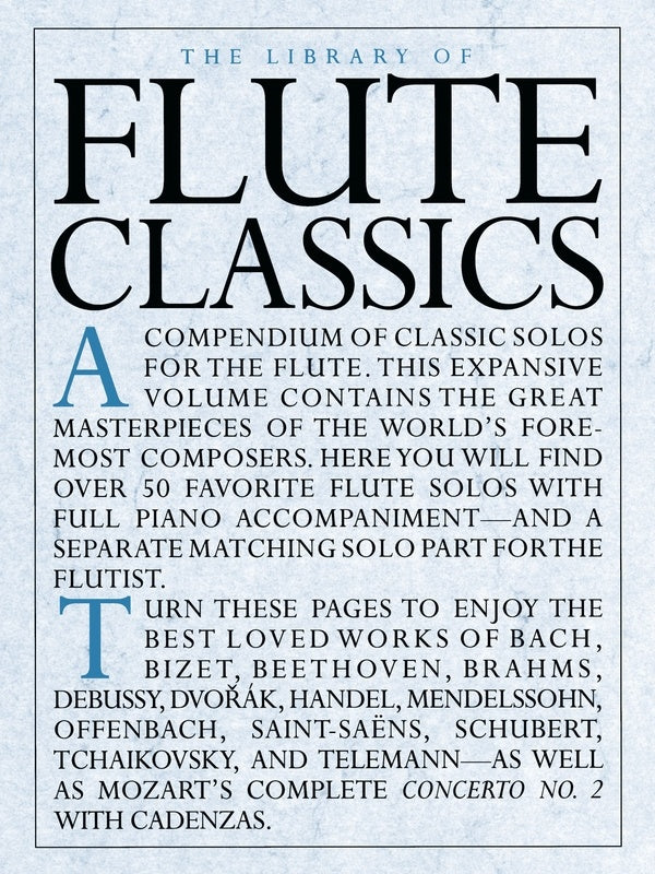 Library of Flute Classics - Flute/Piano Accompaniment Music Sales AM948882