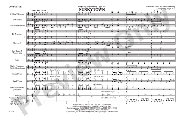 Funkytown – Marching Band Conductor Score & Parts (Digital Download)