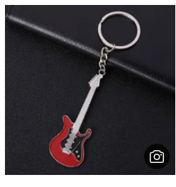 Red Electric Guitar Keyring